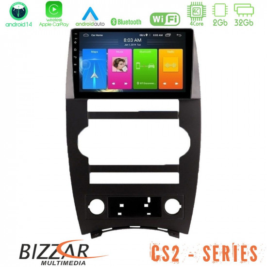 Bizzar CS2 Series 4Core Android14 2+32GB Jeep Commander 2007-2008 Navigation Multimedia Tablet 9 Με Carplay - Android Auto Bizzar CS2 Series 4Core Android14 2+32GB Jeep Commander 2007-2008 Navigation Multimedia Tablet 9 Με Carplay - Android Auto