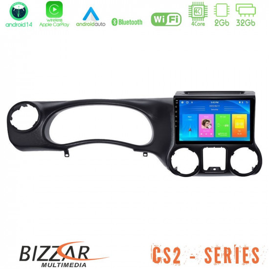 Bizzar CS2 Series 4Core Android14 2+32GB Jeep Wrangler 2011-2014 Navigation Multimedia Tablet 9 Με Carplay - Android Auto