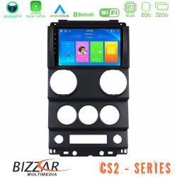 Bizzar CS2 Series 4Core Android14 2+32GB Jeep Wrangler 2Door 2008-2010 Navigation Multimedia Tablet 9 Με Carplay - Android Auto