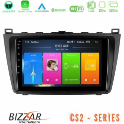 Bizzar CS2 Series 4Core Android14 2+32GB Mazda 6 2008-2012 Navigation Multimedia Tablet 9 Με Carplay - Android Auto