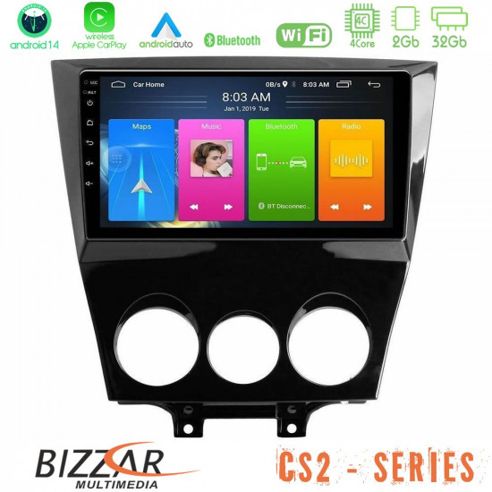 Bizzar CS2 Series 4Core Android14 2+32GB Mazda RX8 2008-2012 Navigation Multimedia Tablet 9 Με Carplay - Android Auto Bizzar CS2 Series 4Core Android14 2+32GB Mazda RX8 2008-2012 Navigation Multimedia Tablet 9 Με Carplay - Android Auto