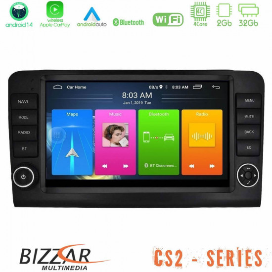 Bizzar CS2 Series 4Core Android14 2+32GB Mercedes ML/GL Class W164 2006-2011 Navigation Multimedia Tablet 9 Με Carplay - Android Auto (OEM Look) Bizzar CS2 Series 4Core Android14 2+32GB Mercedes ML/GL Class W164 2006-2011 Navigation Multimedia Tablet 9 Με Carplay - Android Auto (OEM Look)