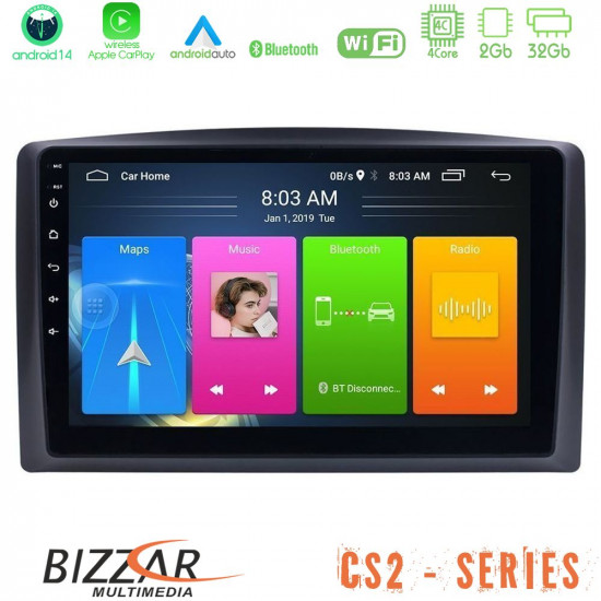 Bizzar CS2 Series 4Core Android14 2+32GB Mercedes Vito 2015-2021 Navigation Multimedia Tablet 10 Με Carplay - Android Auto