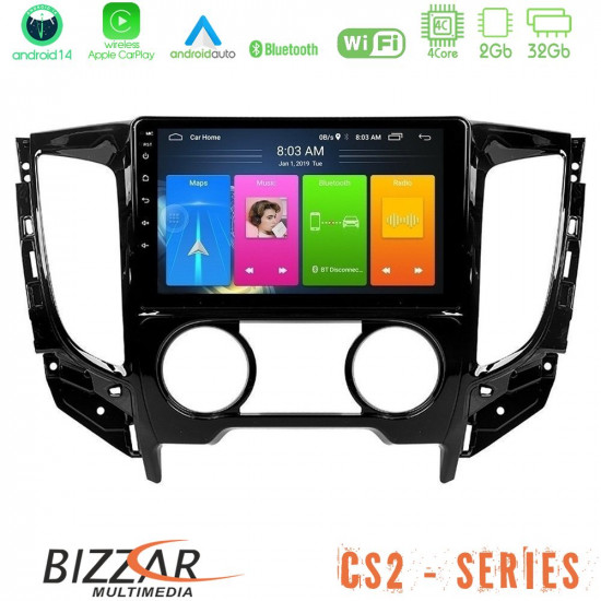 Bizzar CS2 Series 4Core Android14 2+32GB Mitsubishi L200 2016-gt; -amp; Fiat Fullback (Manual A/C) Navigation Multimedia Tablet 9 Με Carplay - Android Auto Bizzar CS2 Series 4Core Android14 2+32GB Mitsubishi L200 2016-gt; -amp; Fiat Fullback (Manual A/C) Navigation Multimedia Tablet 9 Με Carplay - Android Auto