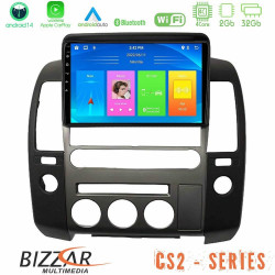 Bizzar CS2 Series 4Core Android14 2+32GB  Nissan Navara D40 2006-2012 (με εργ.οθόνη) Navigation Multimedia Tablet 9 Με Carplay - Android Auto