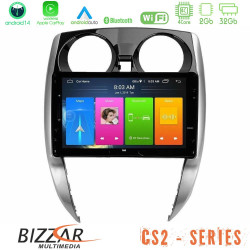 Bizzar CS2 Series 4Core Android14 2+32GB Nissan Note 2013-2018 Navigation Multimedia Tablet 10 Με Carplay - Android Auto Bizzar CS2 Series 4Core Android14 2+32GB Nissan Note 2013-2018 Navigation Multimedia Tablet 10 Με Carplay - Android Auto