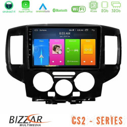 Bizzar CS2 Series 4Core Android14 2+32GB Nissan NV200 Navigation Multimedia Tablet 9 Με Carplay - Android Auto (Μαύρο)