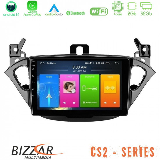 Bizzar CS2 Series 4Core Android14 2+32GB Opel Corsa E/Adam Navigation Multimedia Tablet 9 Με Carplay - Android Auto Bizzar CS2 Series 4Core Android14 2+32GB Opel Corsa E/Adam Navigation Multimedia Tablet 9 Με Carplay - Android Auto