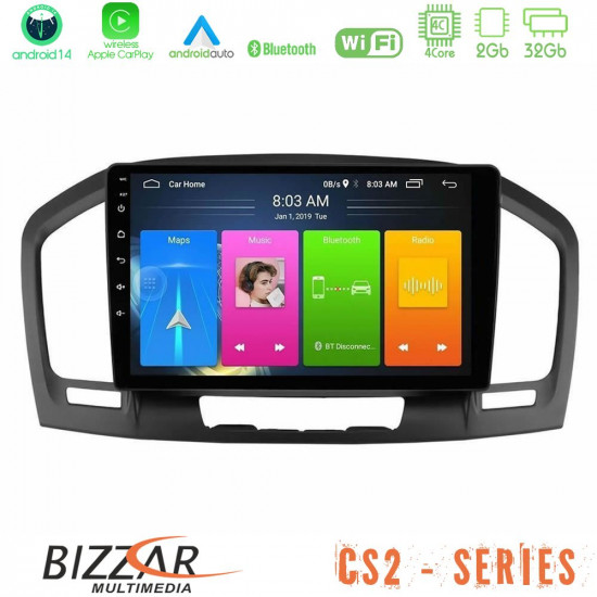 Bizzar CS2 Series 4Core Android14 2+32GB Opel Insignia 2008-2013 Navigation Multimedia Tablet 9 Με Carplay - Android Auto Bizzar CS2 Series 4Core Android14 2+32GB Opel Insignia 2008-2013 Navigation Multimedia Tablet 9 Με Carplay - Android Auto