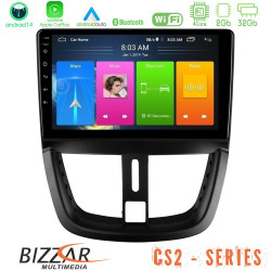 Bizzar CS2 Series 4Core Android14 2+32GB Peugeot 207 Navigation Multimedia Tablet 9 Με Carplay - Android Auto