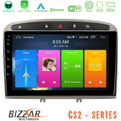 Bizzar CS2 Series 4Core Android14 2+32GB Peugeot 308/RCZ Navigation Multimedia Tablet 9 (Ασημί Χρώμα) Με Carplay - Android Auto