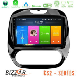 Bizzar CS2 Series 4Core Android14 2+32GB Renault Captur 2013-2019 (Manual AC) Navigation Multimedia Tablet 9 Με Carplay - Android Auto