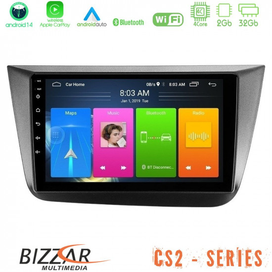 Bizzar CS2 Series 4Core Android14 2+32GB Seat Altea 2004-2015 Navigation Multimedia Tablet 9 Με Carplay - Android Auto Bizzar CS2 Series 4Core Android14 2+32GB Seat Altea 2004-2015 Navigation Multimedia Tablet 9 Με Carplay - Android Auto