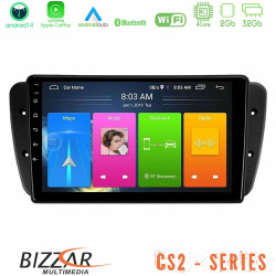 Bizzar CS2 Series 4Core Android14 2+32GB Seat Ibiza 2008-2012 Navigation Multimedia Tablet 9 Με Carplay - Android Auto