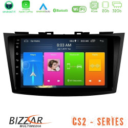 Bizzar CS2 Series 4Core Android14 2+32GB Suzuki Swift 2011-2016 Navigation Multimedia Tablet 9 Με Carplay - Android Auto