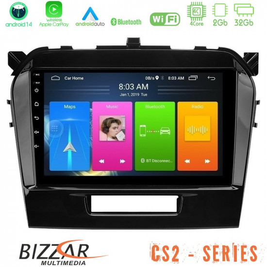 Bizzar CS2 Series 4Core Android14 2+32GB Suzuki Vitara 2015-2021 Navigation Multimedia Tablet 9 Με Carplay - Android Auto Bizzar CS2 Series 4Core Android14 2+32GB Suzuki Vitara 2015-2021 Navigation Multimedia Tablet 9 Με Carplay - Android Auto