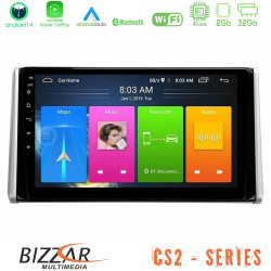 Bizzar CS2 Series 4Core Android14 2+32GB Toyota RAV4 2019-2023 Navigation Multimedia Tablet 10 Με Carplay - Android Auto