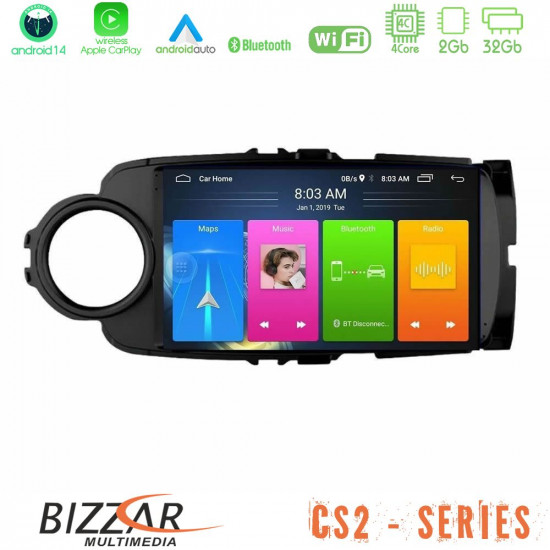 Bizzar CS2 Series 4Core Android14 2+32GB Toyota Yaris Navigation Multimedia Tablet 9 (Μαύρο Χρώμα) Με Carplay - Android Auto Bizzar CS2 Series 4Core Android14 2+32GB Toyota Yaris Navigation Multimedia Tablet 9 (Μαύρο Χρώμα) Με Carplay - Android Auto