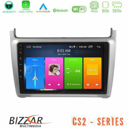 Bizzar CS2 Series 4Core Android14 2+32GB Vw Polo 2014-2017 Navigation Multimedia Tablet 9 Με Carplay - Android Auto (Silver) Bizzar CS2 Series 4Core Android14 2+32GB Vw Polo 2014-2017 Navigation Multimedia Tablet 9 Με Carplay - Android Auto (Silver)