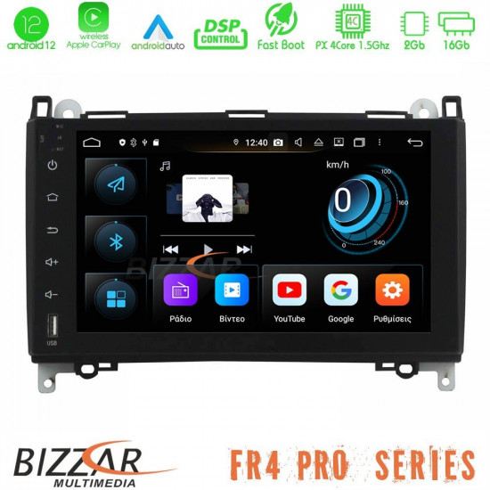 Bizzar FR4 Pro Series Mercedes A/B/Sprinter/Vito Android 12 4core (2+16GB) Multimedia Station Bizzar FR4 Pro Series Mercedes A/B/Sprinter/Vito Android 12 4core (2+16GB) Multimedia Station