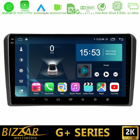 Bizzar G+ Series Audi A3 8P 8core Android12 6+128GB Navigation Multimedia Tablet 9 Bizzar G+ Series Audi A3 8P 8core Android12 6+128GB Navigation Multimedia Tablet 9