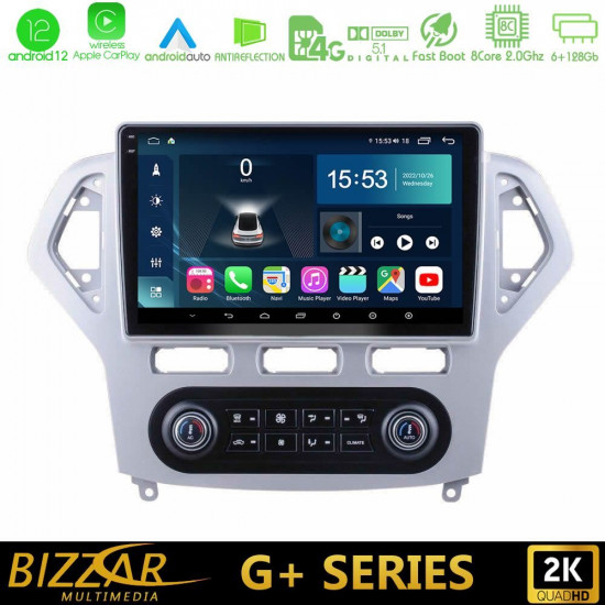 Bizzar G+ Series Ford Mondeo 2007-2011 (Auto A/C) 8Core Android12 6+128GB Navigation Multimedia Tablet 10 Bizzar G+ Series Ford Mondeo 2007-2011 (Auto A/C) 8Core Android12 6+128GB Navigation Multimedia Tablet 10