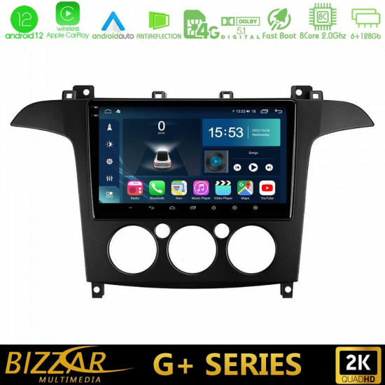 Bizzar G+ Series Ford S-Max 2006-2008 (manual A/C) 8core Android12 6+128GB Navigation Multimedia Tablet 9 Bizzar G+ Series Ford S-Max 2006-2008 (manual A/C) 8core Android12 6+128GB Navigation Multimedia Tablet 9