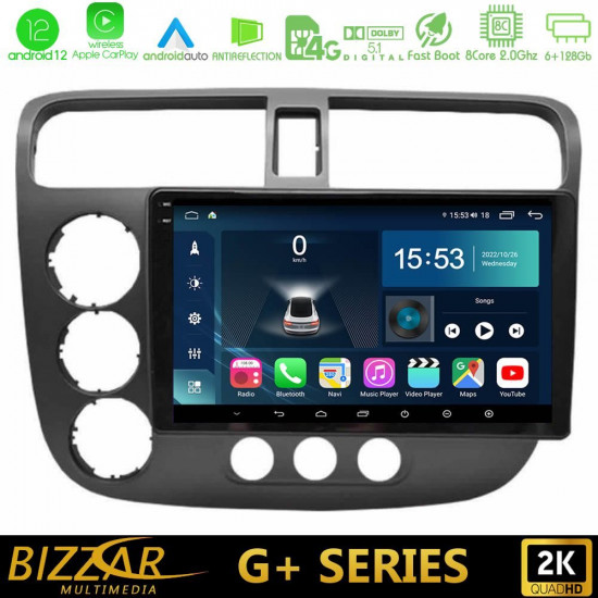 Bizzar G+ Series Honda Civic 2001-2005 8core Android12 6+128GB Navigation Multimedia Tablet 9 Bizzar G+ Series Honda Civic 2001-2005 8core Android12 6+128GB Navigation Multimedia Tablet 9