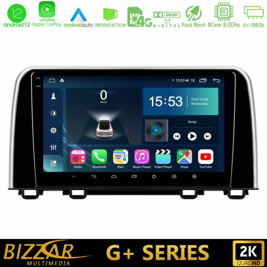 Bizzar G+ Series Honda CR-V 2019-gt; 8core Android12 6+128GB Navigation Multimedia Tablet 10 Bizzar G+ Series Honda CR-V 2019-gt; 8core Android12 6+128GB Navigation Multimedia Tablet 10