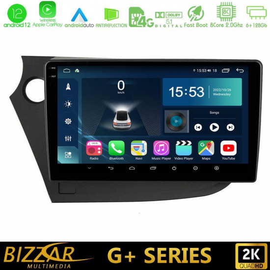 Bizzar G+ Series Honda Insight 2009-2015 8core Android12 6+128GB Navigation Multimedia Tablet 9 Bizzar G+ Series Honda Insight 2009-2015 8core Android12 6+128GB Navigation Multimedia Tablet 9