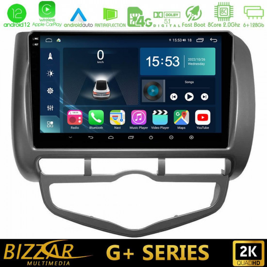 Bizzar G+ Series Honda Jazz 2002-2008 (Auto A/C) 8core Android12 6+128GB Navigation Multimedia Tablet 9 Bizzar G+ Series Honda Jazz 2002-2008 (Auto A/C) 8core Android12 6+128GB Navigation Multimedia Tablet 9