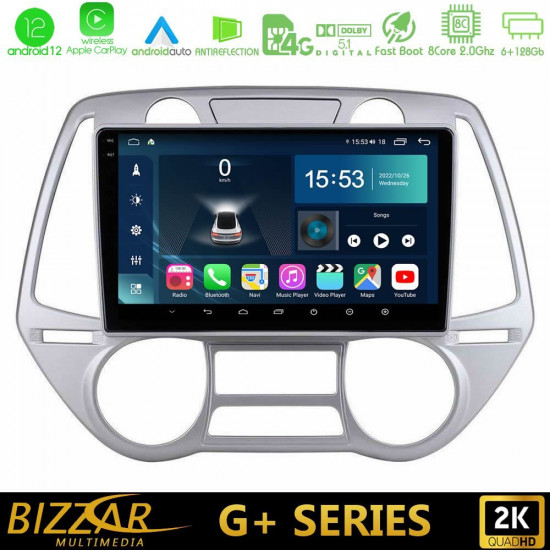 Bizzar G+ Series Hyundai i20 2009-2012 Auto A/C 8core Android12 6+128GB Navigation Multimedia Tablet 9 Bizzar G+ Series Hyundai i20 2009-2012 Auto A/C 8core Android12 6+128GB Navigation Multimedia Tablet 9