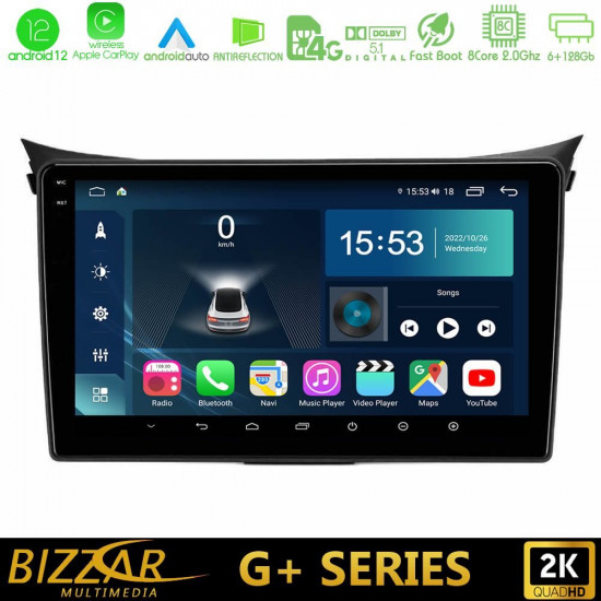 Bizzar G+ Series Hyundai i30 2012-2017 8Core Android12 6+128GB Navigation Multimedia Tablet 9 Bizzar G+ Series Hyundai i30 2012-2017 8Core Android12 6+128GB Navigation Multimedia Tablet 9