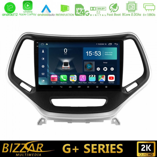Bizzar G+ Series Jeep Cherokee 2014-2019 8core Android12 6+128GB Navigation Multimedia Tablet 9 (Ασημί Χρώμα) Bizzar G+ Series Jeep Cherokee 2014-2019 8core Android12 6+128GB Navigation Multimedia Tablet 9 (Ασημί Χρώμα)