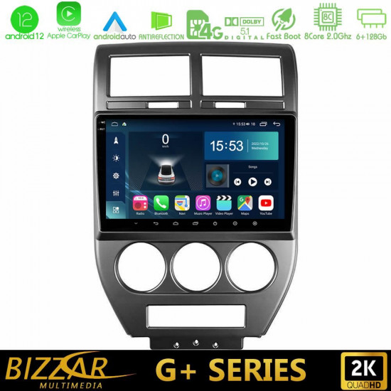 Bizzar G+ Series Jeep Compass/Patriot 2007-2009 8core Android12 6+128GB Navigation Multimedia Tablet 10 Bizzar G+ Series Jeep Compass/Patriot 2007-2009 8core Android12 6+128GB Navigation Multimedia Tablet 10