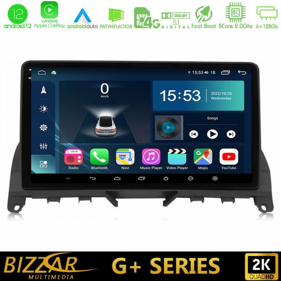 Bizzar G+ Series Mercedes C Class W204 8core Android12 6+128GB Navigation Multimedia 9 Bizzar G+ Series Mercedes C Class W204 8core Android12 6+128GB Navigation Multimedia 9