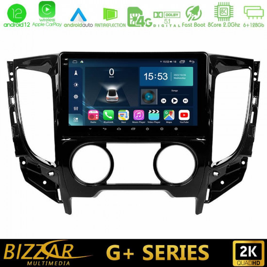 Bizzar G+ Series Mitsubishi L200 2016-gt; -amp; Fiat Fullback (Manual A/C) 8core Android12 6+128GB Navigation Multimedia Tablet 9 Bizzar G+ Series Mitsubishi L200 2016-gt; -amp; Fiat Fullback (Manual A/C) 8core Android12 6+128GB Navigation Multimedia Tablet 9