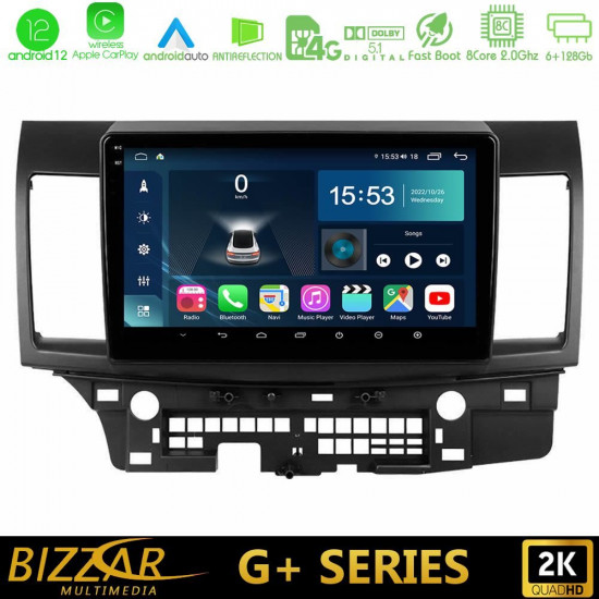 Bizzar G+ Series Mitsubishi Lancer 2008 – 2015 8core Android12 6+128GB Navigation Multimedia Tablet 10 Bizzar G+ Series Mitsubishi Lancer 2008 – 2015 8core Android12 6+128GB Navigation Multimedia Tablet 10