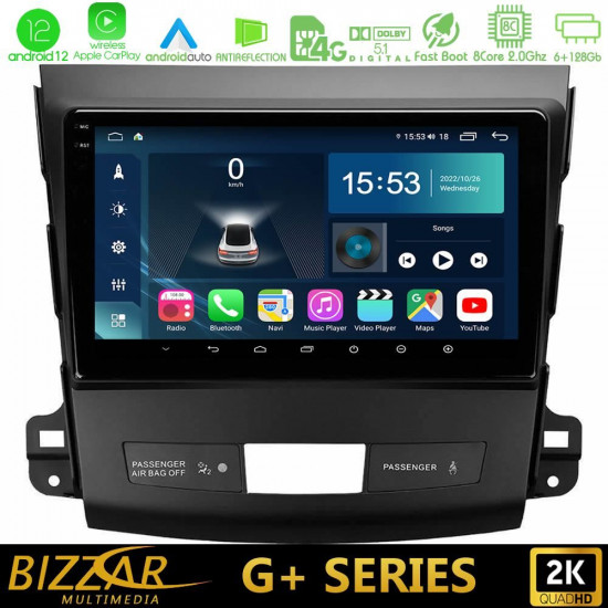 Bizzar G+ Series Mitsubishi Outlander/Citroen C-Crosser/Peugeot 4007 8core Android12 6+128GB Navigation Multimedia Tablet 9 Bizzar G+ Series Mitsubishi Outlander/Citroen C-Crosser/Peugeot 4007 8core Android12 6+128GB Navigation Multimedia Tablet 9