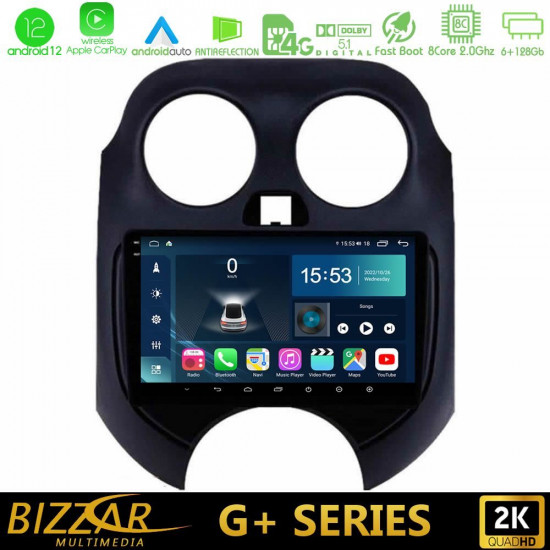 Bizzar G+ Series Nissan Micra 2011-2014 8core Android12 6+128GB Navigation Multimedia Tablet 9 Bizzar G+ Series Nissan Micra 2011-2014 8core Android12 6+128GB Navigation Multimedia Tablet 9