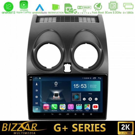 Bizzar G+ Series Nissan Qashqai J10 8core Android12 6+128GB Navigation Multimedia Tablet 9 Bizzar G+ Series Nissan Qashqai J10 8core Android12 6+128GB Navigation Multimedia Tablet 9