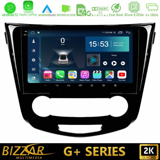 Bizzar G+ Series Nissan Qashqai J11 (Manual A/C) 8core Android12 6+128GB Navigation Multimedia Tablet 10 Bizzar G+ Series Nissan Qashqai J11 (Manual A/C) 8core Android12 6+128GB Navigation Multimedia Tablet 10