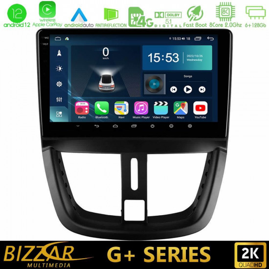 Bizzar G+ Series Peugeot 207 8core Android12 6+128GB Navigation Multimedia Tablet 9 Bizzar G+ Series Peugeot 207 8core Android12 6+128GB Navigation Multimedia Tablet 9