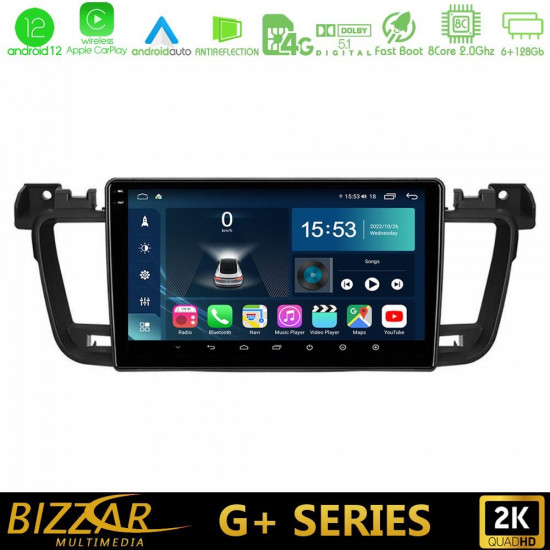 Bizzar G+ Series Peugeot 508 2010-2018 8core Android12 6+128GB Navigation Multimedia Tablet 9 Bizzar G+ Series Peugeot 508 2010-2018 8core Android12 6+128GB Navigation Multimedia Tablet 9