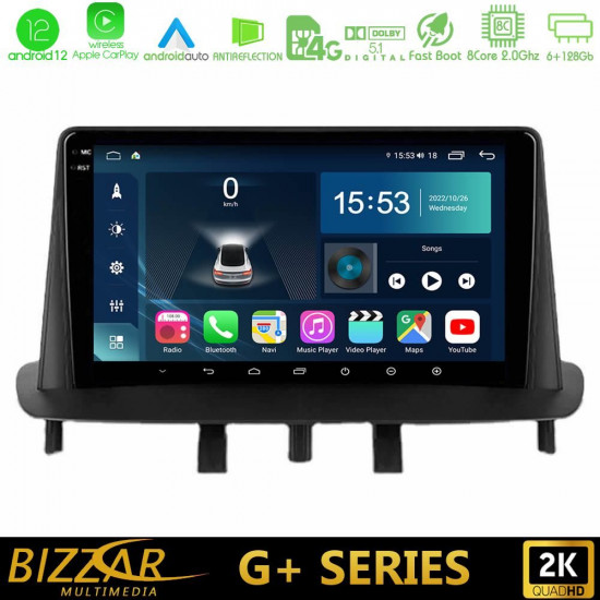 Bizzar G+ Series Renault Megane 3 2009-2013 8Core Android12 6+128GB Navigation Multimedia Tablet 9 Bizzar G+ Series Renault Megane 3 2009-2013 8Core Android12 6+128GB Navigation Multimedia Tablet 9