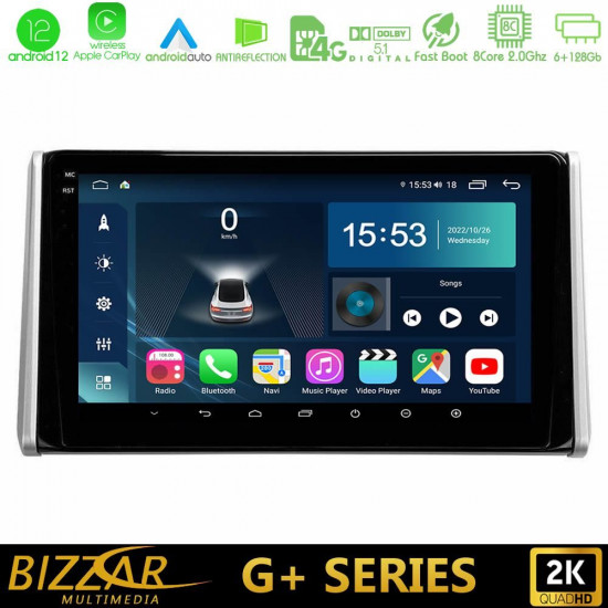 Bizzar G+ Series Toyota RAV4 2019-2023 8Core Android12 6+128GB Navigation Multimedia Tablet 10 Bizzar G+ Series Toyota RAV4 2019-2023 8Core Android12 6+128GB Navigation Multimedia Tablet 10
