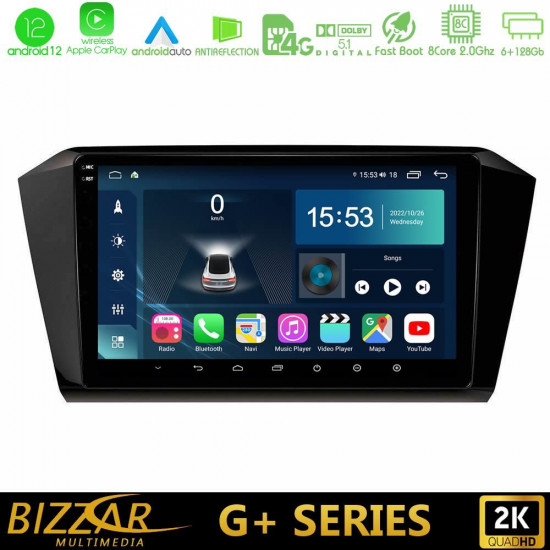 Bizzar G+ Series VW Passat 8core Android12 6+128GB Navigation Multimedia Tablet 10 Bizzar G+ Series VW Passat 8core Android12 6+128GB Navigation Multimedia Tablet 10