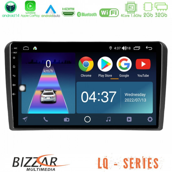 Bizzar LQ Series 4Core Android14 2+32GB Audi A3 8P Navigation Multimedia Tablet 9 Με Carplay - Android Auto Bizzar LQ Series 4Core Android14 2+32GB Audi A3 8P Navigation Multimedia Tablet 9 Με Carplay - Android Auto