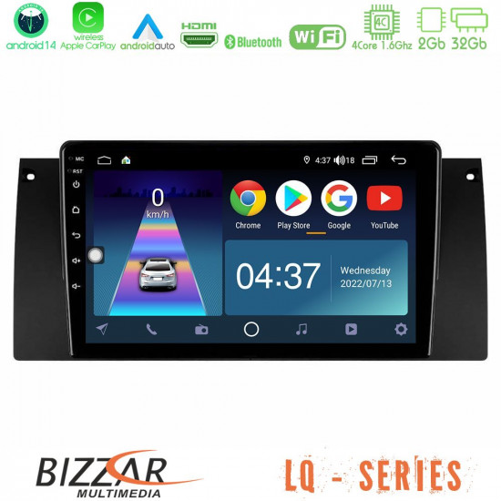 Bizzar LQ Series 4Core Android14 2+32GB BMW 5 Series 4Core Android14 2+32GB (E39) / X5 (E53) Navigation Multimedia Tablet 9 Με Carplay - Android Auto