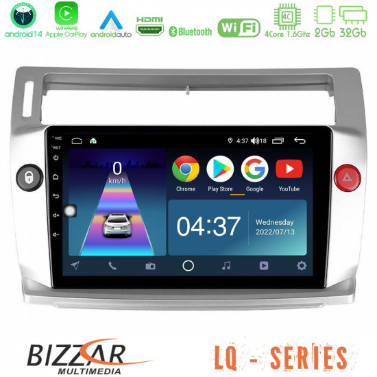 Bizzar LQ Series 4Core Android14 2+32GB Citroen C4 2004-2010 Navigation Multimedia Tablet 9 Με Carplay - Android Auto Bizzar LQ Series 4Core Android14 2+32GB Citroen C4 2004-2010 Navigation Multimedia Tablet 9 Με Carplay - Android Auto